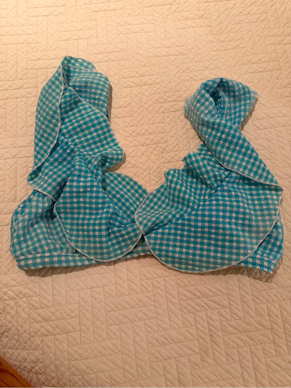 Lilly Pulitzer Aelin Bikini Top in Turquoise Oasis. Size 8
